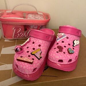 Barbie Crocs and VINYL BARBIE TOILETRY BAGS